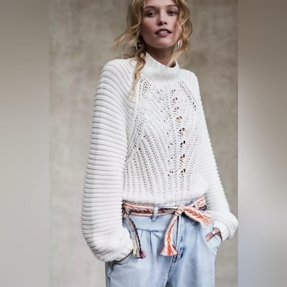 Free People White Turtleneck Sweater - Picture 5 of 13